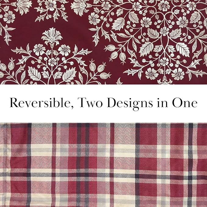 Southshore Fine Living, Inc. Christmas Quilt, Queen Size Size with 2 Pillow Shams, Reversible Plaid Christmas Bedding Set, Coverlet Queen Size - Red Plaid
