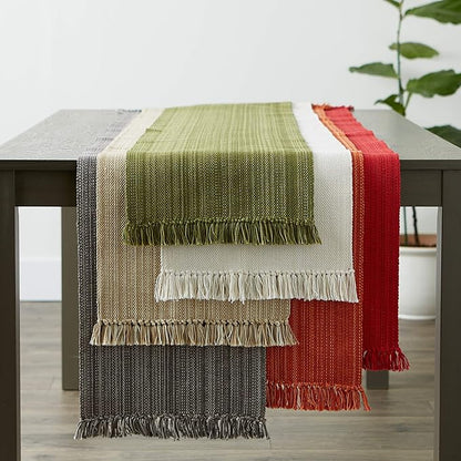 DII Variegated Tabletop Collection, Table Runner3x72, Tango Red