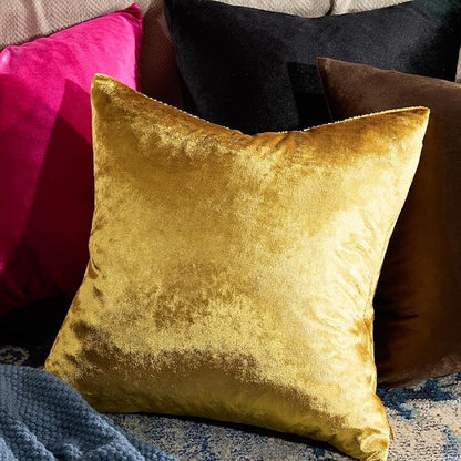 GIGIZAZA Gold Velvet Pillow Covers 26x26, Pack of 2 Throw Pillows Square Covers Modern Decorative Big Pillows Cases for Living Room Couch Vintage Cushion Covers