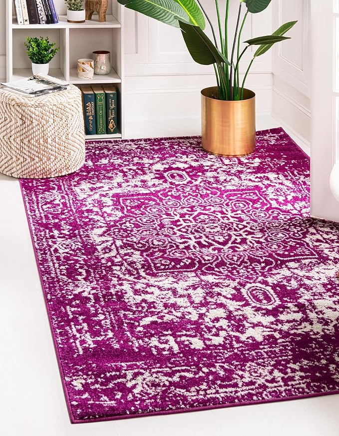 Rugs.com Arlington Collection Rug – 3' x 5' Purple Medium-Pile Rug Perfect for Living Rooms, Large Dining Rooms, Open Floorplans