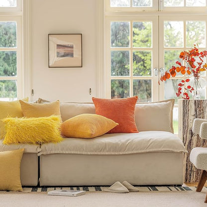 Home Brilliant Pillow Covers 16x16 Sofa Couch Pillow Covers Decorative Accent Pillowcases for Bedroom Fall Winter Decor, 40x40 cm, Sunflower Mustard Yellow