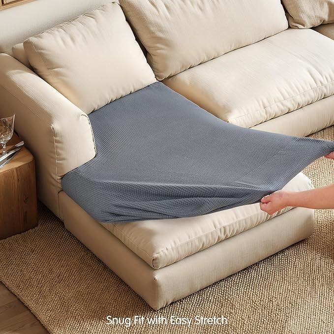 Hokway Stretch Chaise Cover Individual Couch Cushion Slipcovers Reversible Cushion Protector Slipcovers Sofa Cushion Protector Covers (Chaise Cover, Lightgrey)