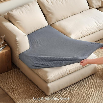 Hokway Stretch Chaise Cover Individual Couch Cushion Slipcovers Reversible Cushion Protector Slipcovers Sofa Cushion Protector Covers (Chaise Cover, Lightgrey)