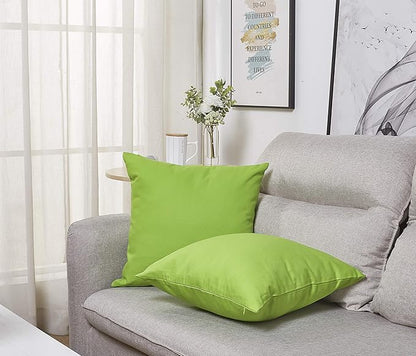 TangDepot Handmade Decorative Solid 100% Cotton Canvas Throw Pillow Covers/Pillow Shams, (26"x26", Apple Green)