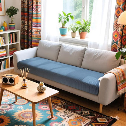 Hokway Couch Cushion Covers Stretch Cushion Covers Sofa Seat Cushion Slipcover Cushion Protector(DenimBlue, Large)