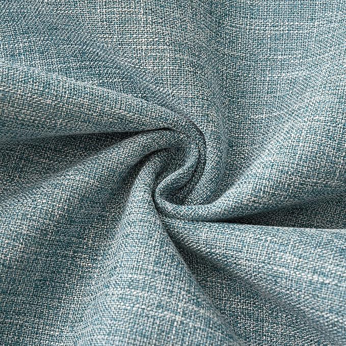MIULEE Pack of 2 Decorative Linen Burlap Coastal Pillow Covers Farmhouse Boho Accent Pillowcases for Sofa Car Couch Bedroom Living Room Decor 18x18 Inch Teal