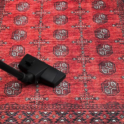 Keen Home Design 8x10 Rug - Machine Washable Area Rug with Non-Slip Backing, Ideal for Living Room, Dining Room, Bedroom - Vintage, Easy Clean, Durable, Low Pile Rug - (8' x 10')
