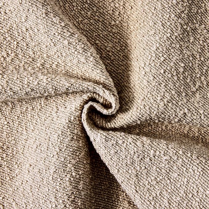 Boucle Decorative Lumbar Pillow Covers for Couch Set of 2, 12x20 inches, Oatmeal