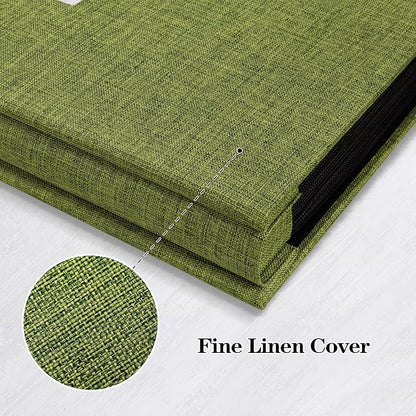 Mublalbum Small Photo Album 4x6 200 Photos Linen Cover Picture Book with Horizontal Pockets for Wedding Family Anniversary and Baby (Green)