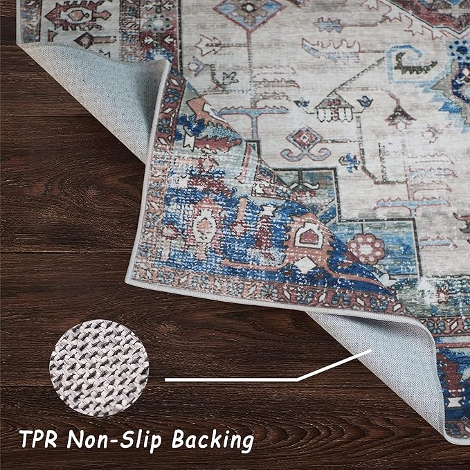 vivorug Runner Rug 2'x7' Vintage Washable Non-Slip Runners for Hallways Kitchen Entryway Laundry Room Carpet Hallway Runner Brown