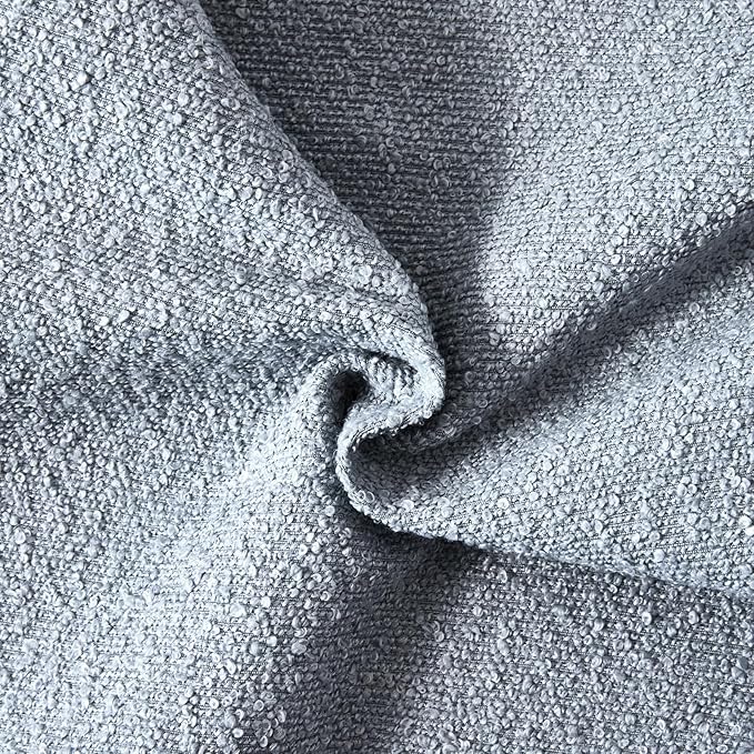Boucle Decorative Throw Pillow Covers for Couch Set of 2, 20x20 inches, Light Blue