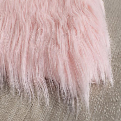 SAFAVIEH Faux Sheep Skin Collection 5' x 8' Pink FSS115G Silken Glam 2.35-inch Thick Area Rug