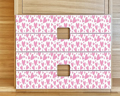 FLFK Pink Heart Wallpaper Border - Peel and Stick Wall Paper, Self Adhesive Removable PVC Borders Sticker, Modern Waterproof Trim for Home Decor, 9" x 240"