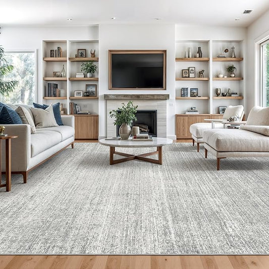 Valenrug Washable Rugs 4x6 - Stain Resistant 4x6 Area Rugs for Living Room, Non Slip Backing Printed Rugs for Bedroom, Folable Machine Washable Area Rug(4'x6', Grey)