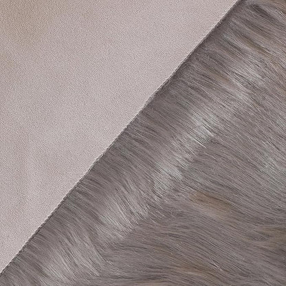 Faux Fur Rug Sheepskin Shag Fluffy Fuzzy Grey 3x3 ft Rugs for Bedroom Bedside Bed Floor Living Room Plush Round High-Density Cushion Carpet Super Sofa Cover