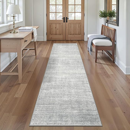 Valenrug Washable Rugs 2x5 - Stain Resistant 2x5 Area Rugs for Living Room, Non Slip Backing Large Area Rugs for Bedroom, Folable Machine Washable Area Rug (2'x5', Grey)