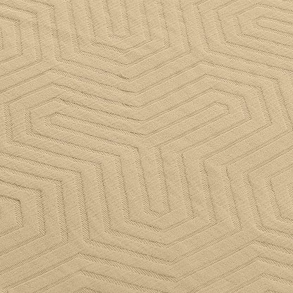 Threadmill Luxury Cotton Blankets for Queen Size Bed | All-Season 100% Cotton Queen Size Blanket | Aster Jacquard Cozy Lightweight, Soft Breathable Coverlet fits Full Size Bed, 90x92 | Beige