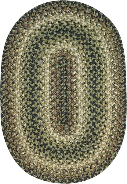 Homespice Pinecone Jute Braided Placemats, Warm Country Rustic Decor, Set of 4, Green 13x19 Oval Table Mats - Vibrant Colors, Durable, Easy to Clean and Protects Furniture