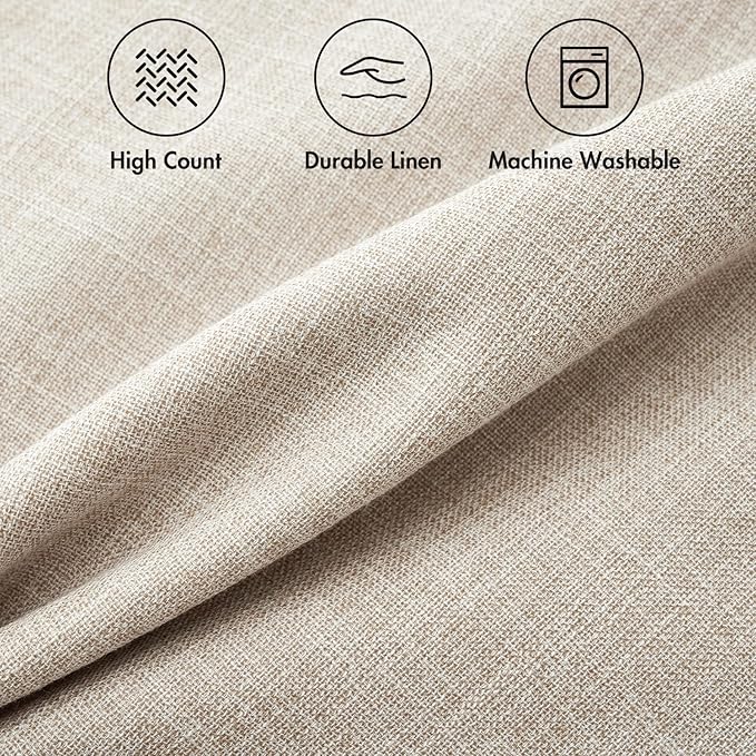 MIULEE Pack of 2 Decorative Linen Burlap Textured Pillow Covers Farmhouse Boho Accent Pillowcases Spring Home Decor for Couch Sofa Bedroom Living Room 16x16 Inch Taupe