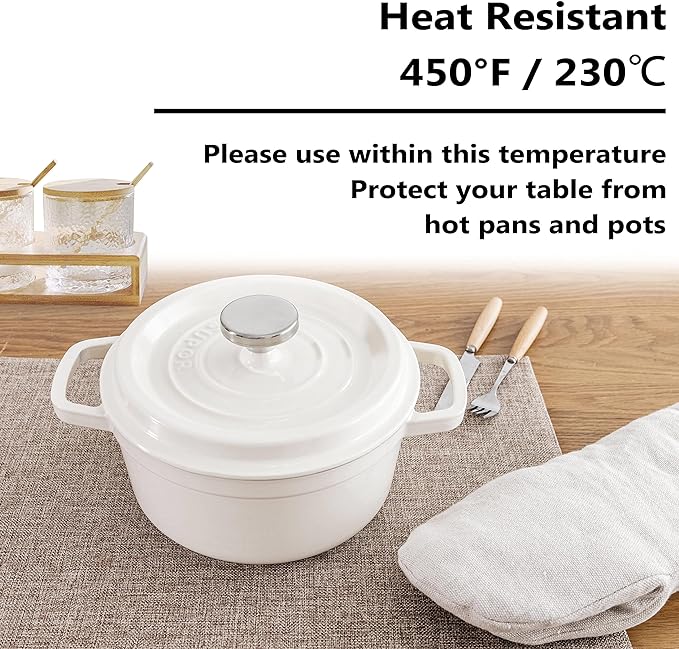 Home Brilliant Linen Placemats Set of 4 Heat Resistant Dining Table Cloth Place Mats Kitchen Table Mats Placemats Table Spring Decor, Natural Linen