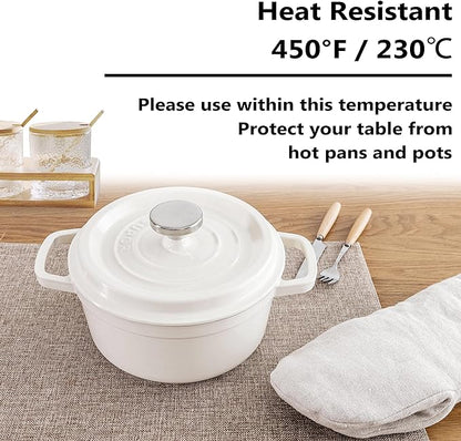Home Brilliant Linen Placemats Set of 4 Heat Resistant Dining Table Cloth Place Mats Kitchen Table Mats Placemats Table Spring Decor, Natural Linen