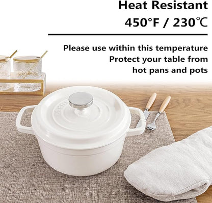 Home Brilliant Linen Placemats Set of 8 Heat Resistant Dining Table Cloth Place Mats Kitchen Table Mats Placemats Table Decor, Natural Linen