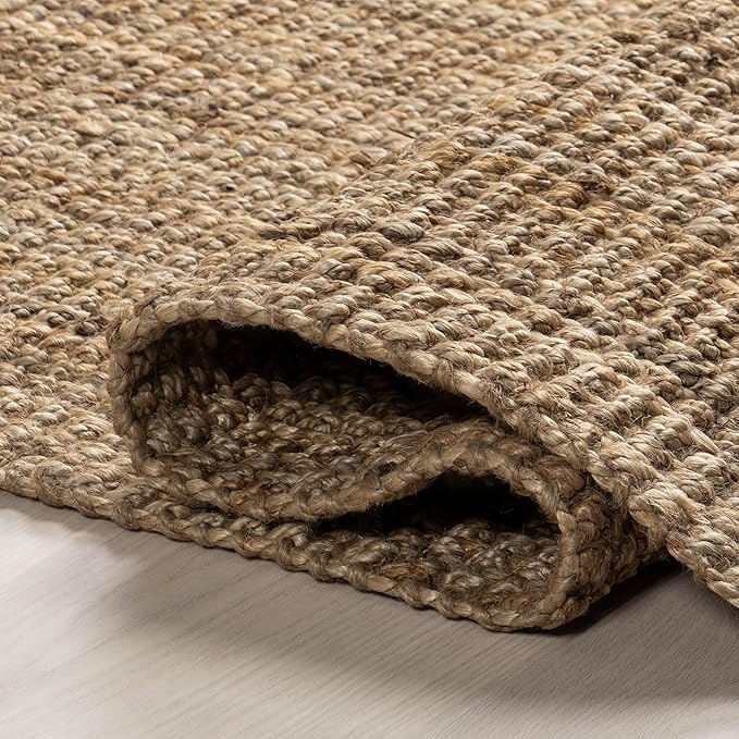 Nuloom Daniela Natural, 2' x 3', Handmade, Jute, Tassel, Soft and Textured, High Traffic, Stain Resistant, Easy Clean, Durable Area Rug for Bedroom, Living Room, Dining Space, Foyer, Entryway