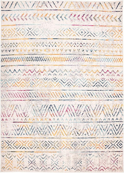 Rugshop Geometric Boho Area Rug – Multi Tribal Pattern, Perfect for Living Room, Bedroom, Office, 3x5