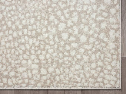 Abani Beige Cheetah Print 5'3" x 7'6" Area Rug Rugs, Arto Collection - Contemporary Durable Accent Rug