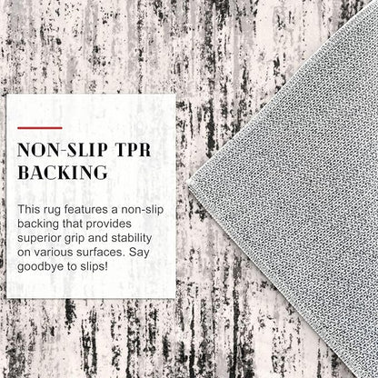 Modern Abstract Entryway Rug Indoor 2x3 Washable Rug Non-Slip Soft Small Area Rug White Black Grey Taupe Kitchen Mats Thin Print Faux Wool Floor Carpet Throw Rugs for Entrance Bedroom Office