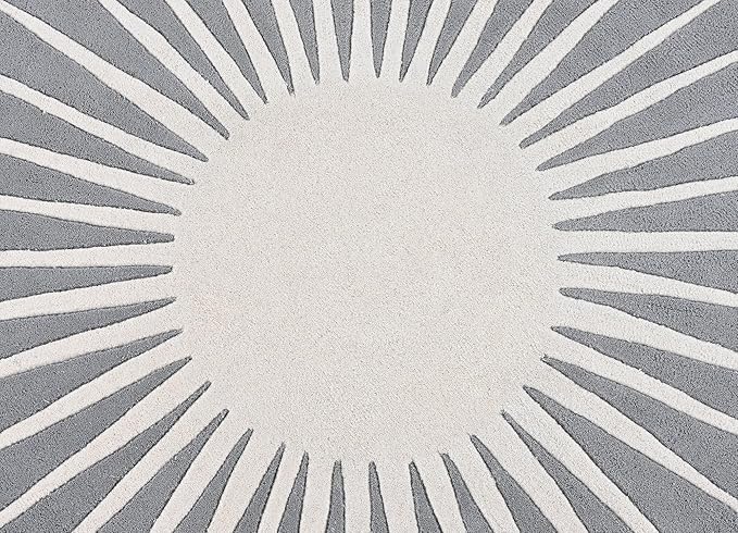 Modern Round Area Rug – Hand-Tufted with 100% NZ Wool, Thick & Soft Circular Carpet for Living Room, Bedroom & Dining Room Decor (Grey, 9' Round)