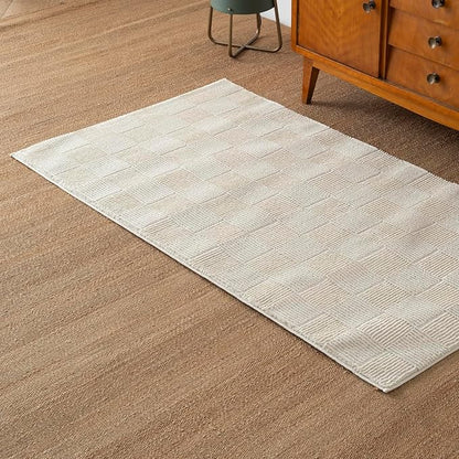 Revival Rugs Willow 3'x5' Machine Washable Area Rug for Kitchen Bedroom - 100% Recycled Oeko-TEX Certified, Medium Pile, Beige, Cream