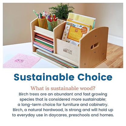 ECR4Kids Tabletop Supplies Storage Center, Teacher Caddy, Natural