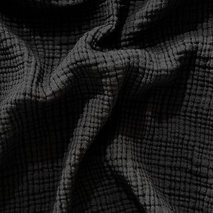 Muslin Blanket - Pure 100% Turkish Cotton Airy Soft Light Versatile Gauze Throw Blanket for Bed, Couch, Sofa (Black, Twin XL Size (71" x 95" inch))