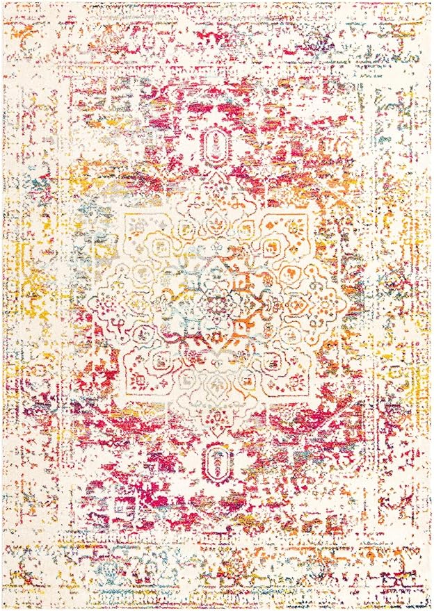 Rugs.com Arlington Collection Rug – 8x11 Light Multi Medium-Pile Rug Perfect for Living Rooms, Large Dining Rooms, Open Floorplans