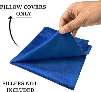 RELY+ Pack of 2 Throw Pillow Covers 16x16 Inch Velvet Soft Cozy Solid Decoration Gifts Pillow Covers Luxury Cushion Case for Sofa Couch Bedroom Living Room (Blue, 18 X 18)
