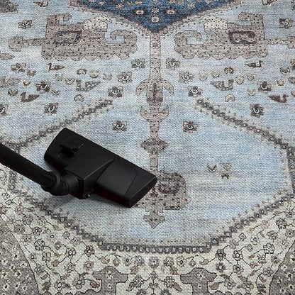 Keen Home Design 2x12 Rug - Machine Washable Runner Rug with Non-Slip Backing, Ideal for Hallway, Entryway, Kitchen, Laundry Room - Vintage, Easy Clean, Durable, Low Pile - (2'6" x 12')