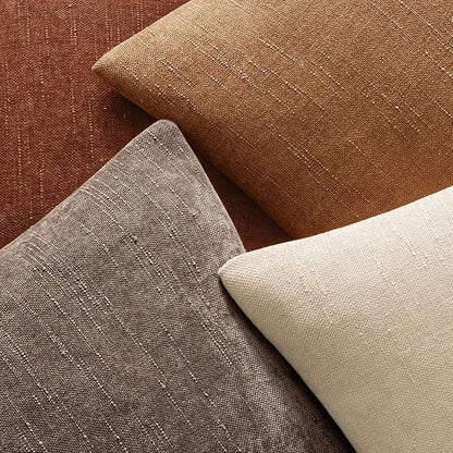 MIULEE Pack of 2 Decorative Throw Pillow Covers Soft Chenille Throw Pillows Solid Neutral Farmhouse Textured Cushion Covers for Couch Sofa Bedroom Living Room 18x18 Inch, Brown