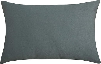 TangDepot Handmade Decorative Solid 100% Cotton Canvas Throw Pillow Covers/Pillow Shams, (12"x18", Steel Grey), 1 Count (Pack of 1)