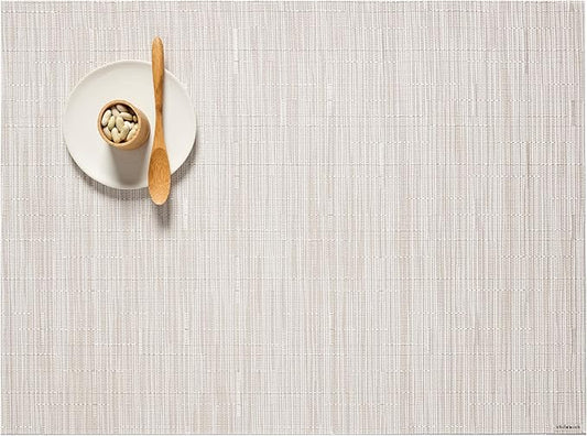 Chilewich Bamboo Placemats Set of 4 - Woven Rectangle Placemats - Reusable, Stain-Resistant, Indoor/Outdoor Tabletop Protection - 18.5" x 13.5" - Coconut