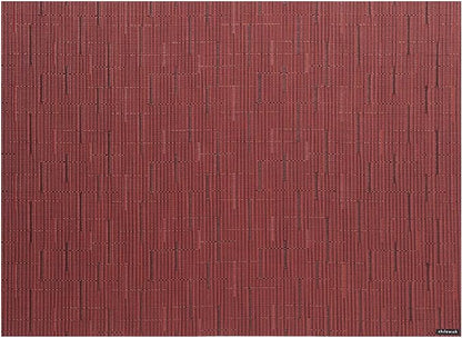 Chilewich Bamboo Placemats Set of 4 - Woven Rectangle Placemats - Reusable, Stain-Resistant, Indoor/Outdoor Tabletop Protection - 18.5" x 13.5" - Cranberry