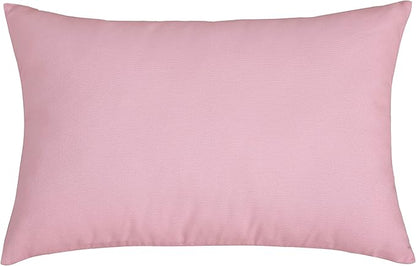 TangDepot Handmade Decorative Solid 100% Cotton Canvas Throw Pillow Covers/Pillow Shams, (12"x18", Salmon Pink)