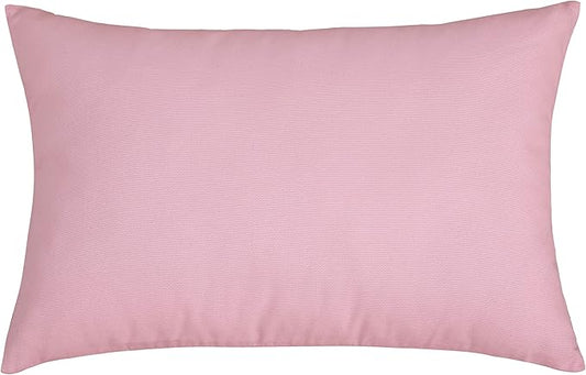 TangDepot Handmade Decorative Solid 100% Cotton Canvas Throw Pillow Covers/Pillow Shams, (12"x18", Salmon Pink)