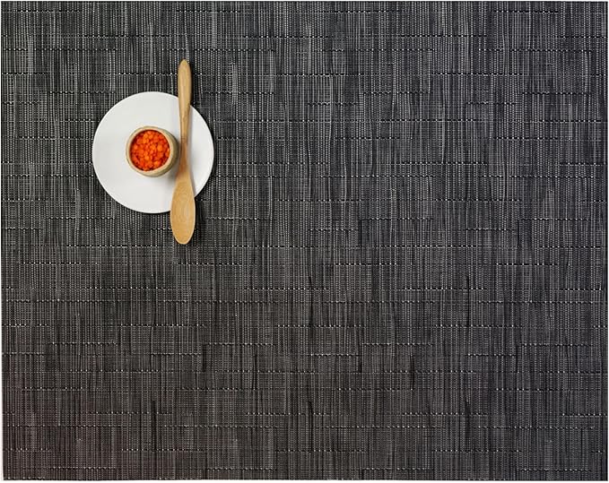 Chilewich Bamboo Placemats Set of 4 - Woven Rectangle Placemats - Reusable, Stain-Resistant, Indoor/Outdoor Tabletop Protection - 18.5" x 13.5" - Smoke