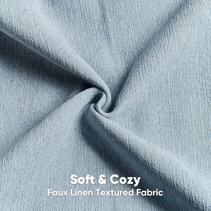 FUTEI Denim Blue Chenille Decorative Throw Pillow Covers 20x20 Inch Set of 2,Soft Cozy Faux Linen Textured Cushion Case,Farmhouse Home Decor for Couch Living Room