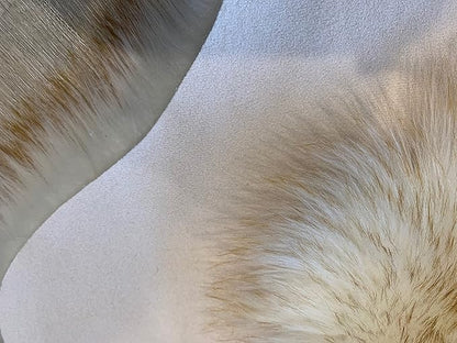 LAMBZY Faux Sheepskin Super Soft Hypoallergenic Silky Shag Rug for Living Room, Kids Room, Sofa (Double 2'x6', White/Brown Tips)