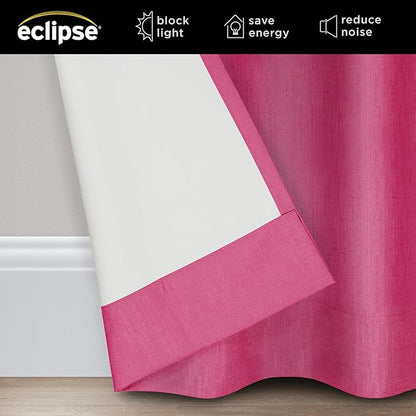 Eclipse Kendall Blackout Curtain, Thermal Insulated Grommet Window Panel, Noise Reducing Curtains for Bedroom, Living Room or Nursery, (1 Panel), 54 in Long x 42 in Wide, Raspberry
