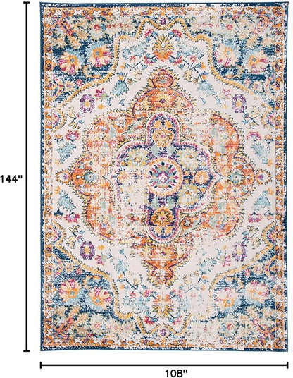 Rugshop Vintage Distressed Bohemian Large Area Rug for Living Room,Bedroom,Dining Room – Vibrant Multi-Color Tribal Design, 9' x 12'