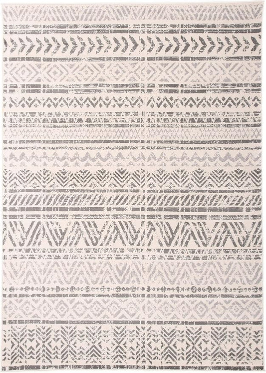 Rugshop Geometric Boho Area Rug – Gray Tribal Pattern, Perfect for Living Room, Bedroom, Office, 3'3" x 5'