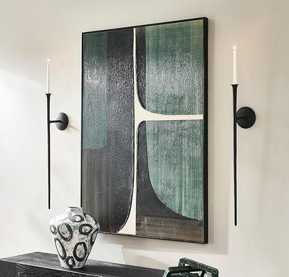 Z Gallerie One Piece Aspar Wall Sconce Long Candle Holder in Black Finish, Retro Chic Wall Decor for Living Room,Vintage Candle Wall Sconce with Timeless Appeal(Candles not Included)
